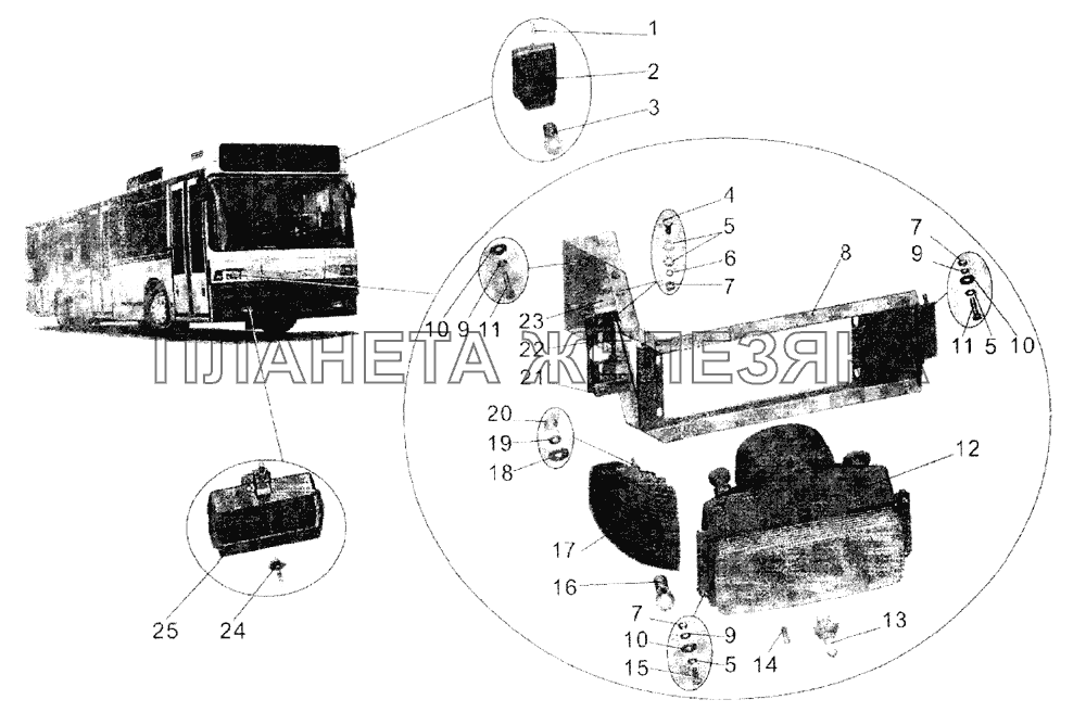 Установка передних фар МАЗ-105